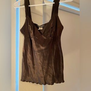 Brown silk top